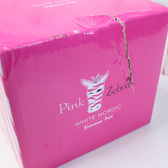 Pink Zebra White Nordic Warmer Pot and 2 Fragrant Sprinkles NIB - Picture 3 of 7